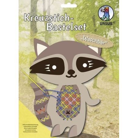 Kreuzstich-Bastelset ''Waschbär''