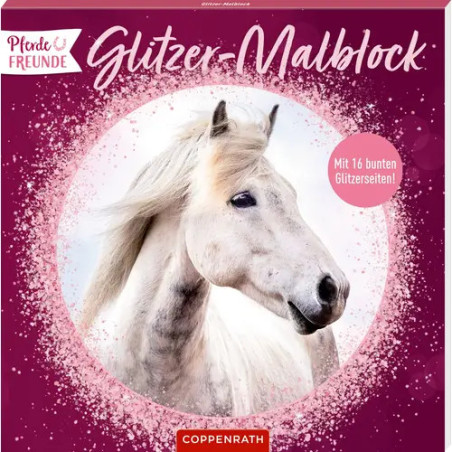 Glitzer-Malblock: Pferdefreund