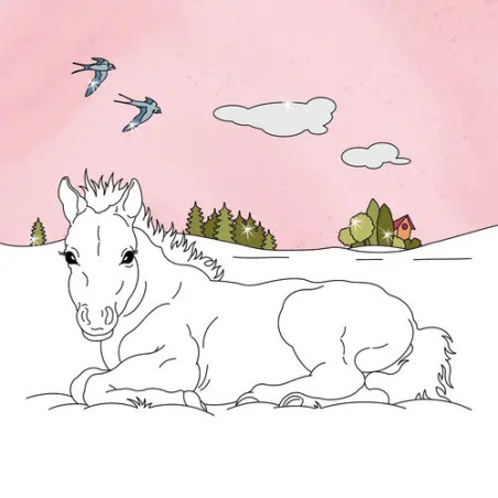 Glitzer-Malblock: Pferdefreund