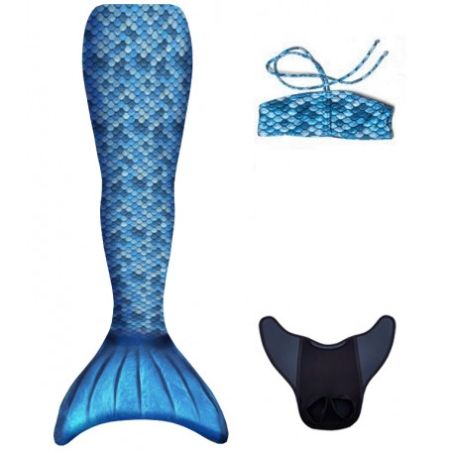 Meerjungfrauen Schwimmflosse m it Oberteil Gr. XS blue