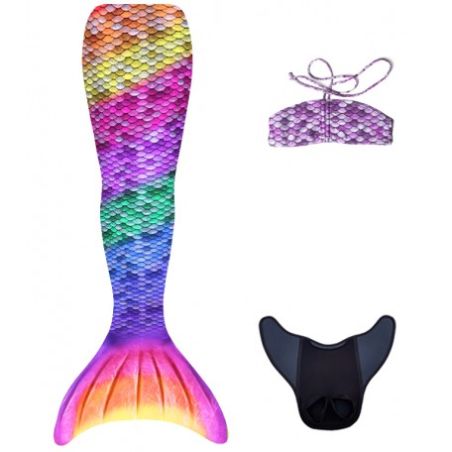 Meerjungfrauen Schwimmflosse m it Oberteil Gr. XS rainbow