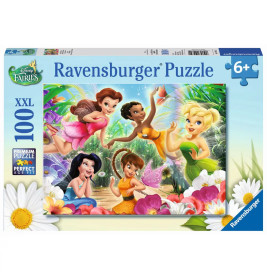 Ravensburger Puzzle mit fünf Disney-Feen im Garten, geeignet ab 6 Jahren, enthält 100 XXL-Teile.