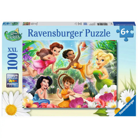 Ravensburger Puzzle mit fünf Disney-Feen im Garten, geeignet ab 6 Jahren, enthält 100 XXL-Teile.