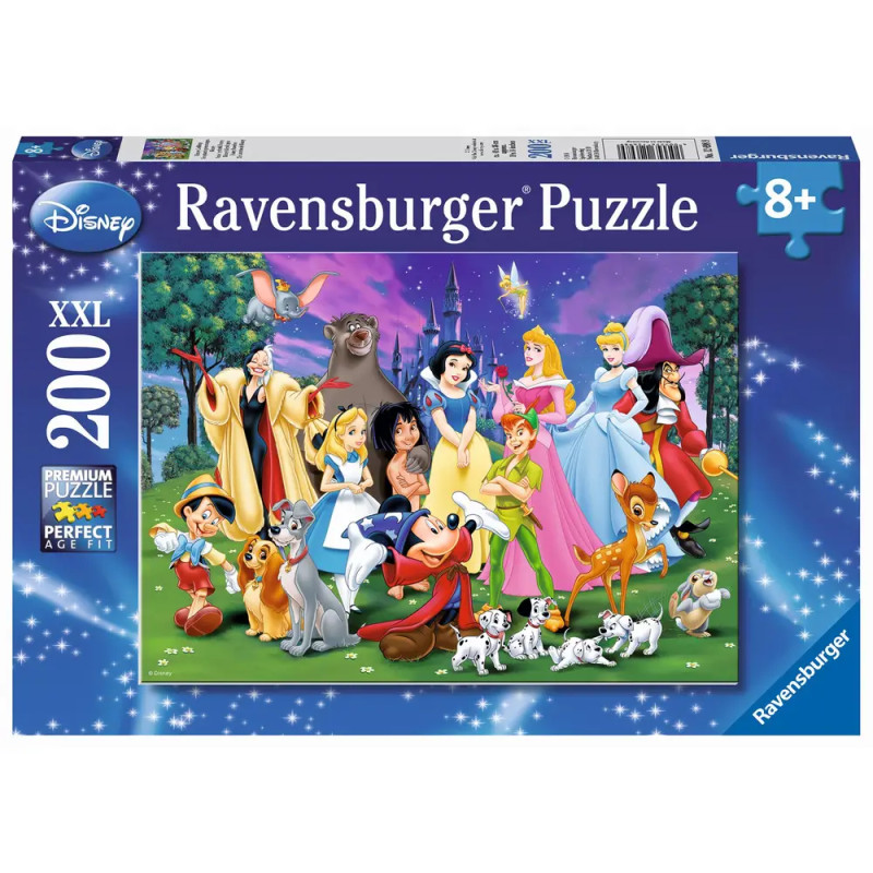 Ravensburger Puzzle mit Disney-Motiven, 200 Teile, empfohlen ab 8 Jahren.