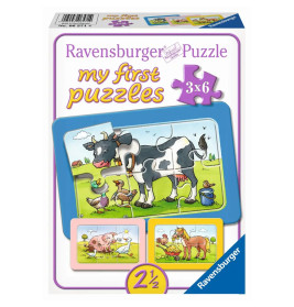 Ravensburger 6571 Puzzle Gute Tierfreunde 3x6 Teile