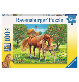 Ravensburger 10577 Puzzle Pferdeglück auf der Wiese 100 Teile XXL