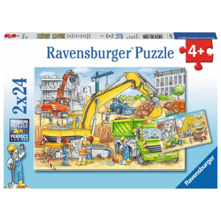 Ravensburger 7800 Puzzle Viel zu tun auf der Baustelle 2 X 24 Teile