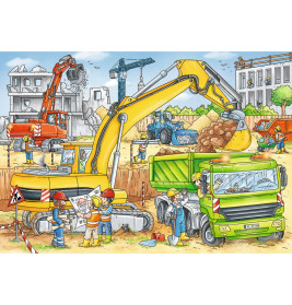 Ravensburger 7800 Puzzle Viel zu tun auf der Baustelle 2 X 24 Teile