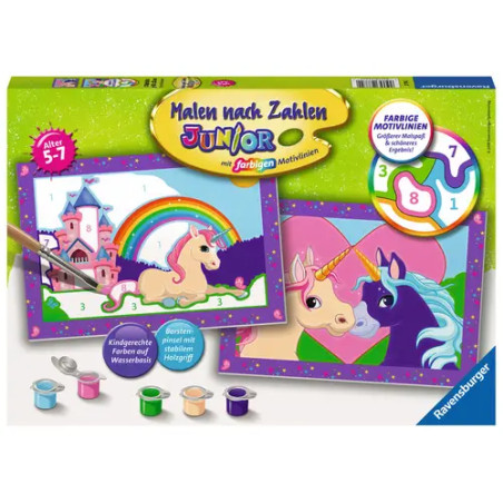 Ravensburger 27774 Malen nach Zahlen Bunte Einhornwelt Malen nach Zahlen Junior