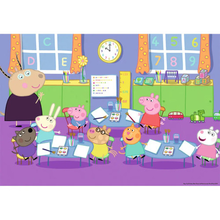Ravensburger 9099 Puzzle Peppa in der Schule 2 X 24 Teile