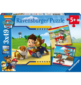 Ravensburger Paw Patrol Puzzle mit Comic-Hunden und Junge, ab 5 Jahren, enthält 3x49 Teile.