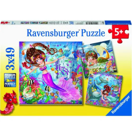 Ravensburger 8063 Puzzle Bezaubernde Meerjungfrauen 3 X 49 Teile