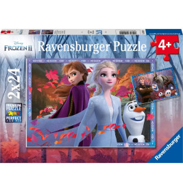 Ravensburger Puzzle Disney Frozen II mit Anna, Elsa, Olaf und Herbstlaub, geeignet für Kinder ab 4 Jahren.