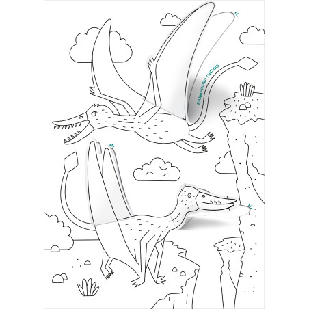 Pop-up Malblock. Dinosaurier