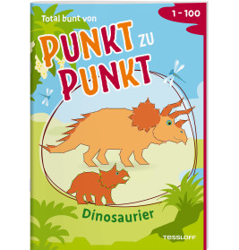 Total bunt von Punkt zu Punkt. Dinosaurier