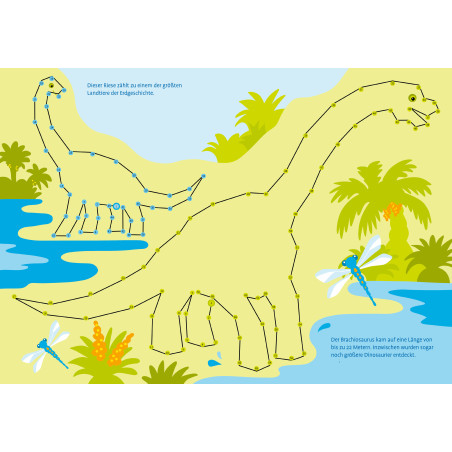 Total bunt von Punkt zu Punkt. Dinosaurier
