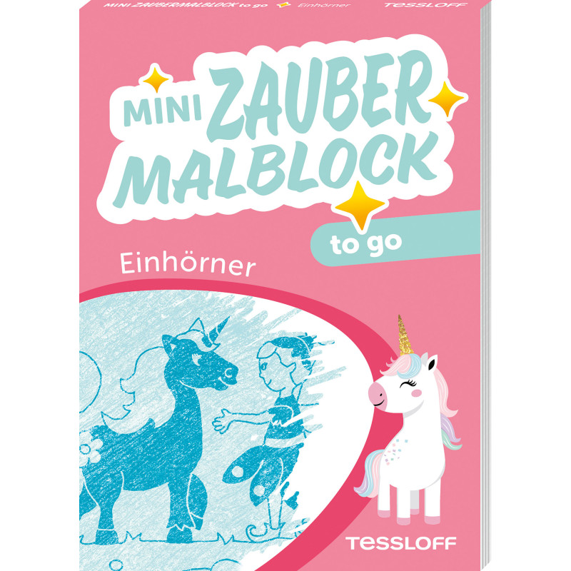 Mini Zaubermalblock to go. Einhörner