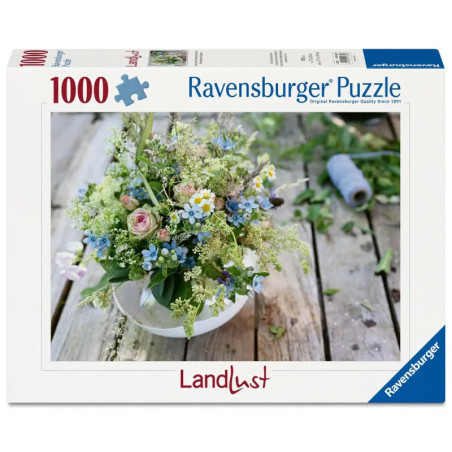 Puzzle - Sommerlicher Wiesen strauß mit Himmelblau 1000 Tei