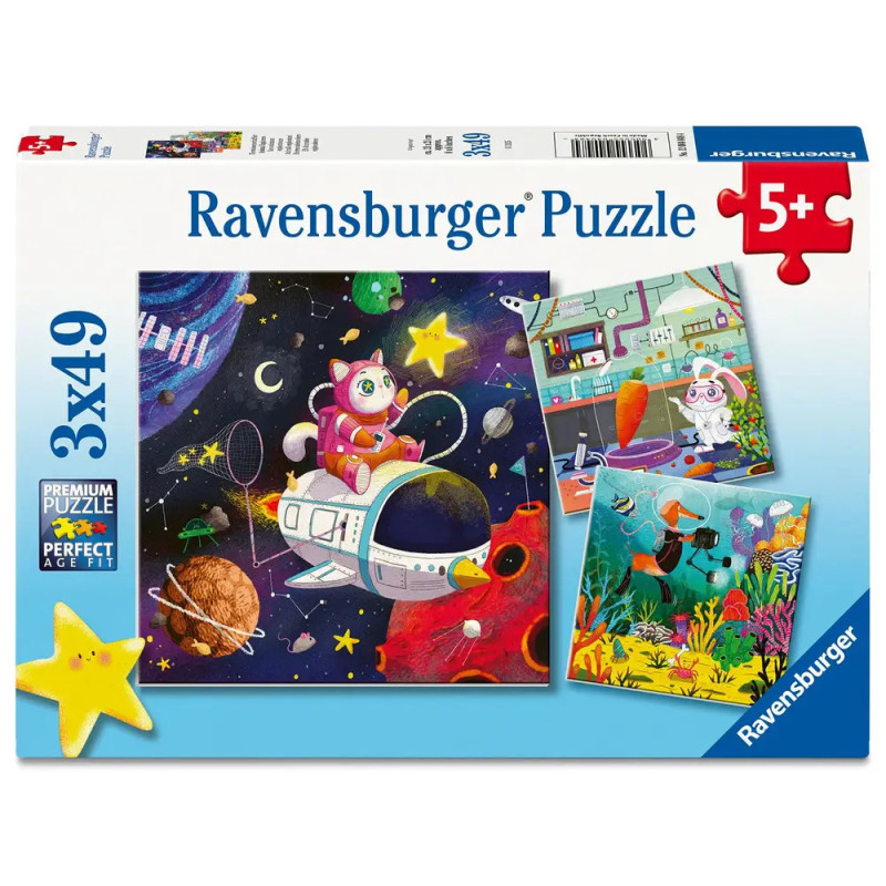 Puzzle Tierwissenschaftler 3x49 Teile