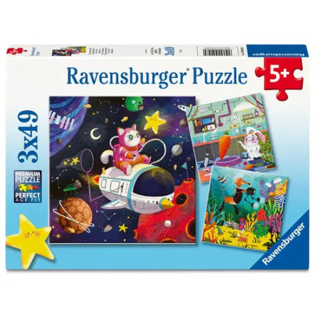 Puzzle Tierwissenschaftler 3x49 Teile