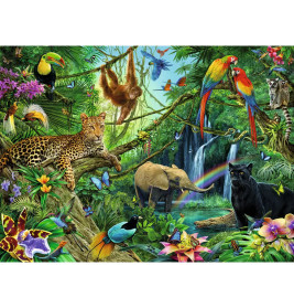 Ravensburger 12660 Puzzle Tiere im Dschungel 200 Teile XXL