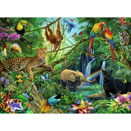 Ravensburger 12660 Puzzle Tiere im Dschungel 200 Teile XXL