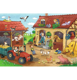 Ravensburger 7560 Puzzle Fleißig auf dem Bauernhof 2 X 12 Teile