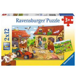 Ravensburger 7560 Puzzle Fleißig auf dem Bauernhof 2 X 12 Teile
