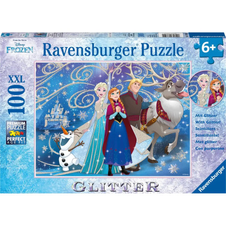 Disney Frozen Puzzle mit Elsa, Anna, Olaf, Kristoff und Sven auf blauem Hintergrund für Kinder ab 6 Jahren. Disney Frozen Puzzle mit Elsa, Anna, Olaf, Kristoff und Sven auf blauem Hintergrund für Kinder ab 6 Jahren.