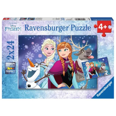 Ravensburger 9074 Puzzle Frozen - Nordlichter 2 X 24 Teile
