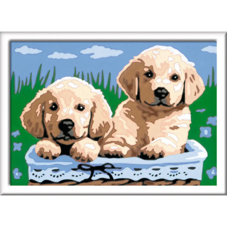 Ravensburger 27839 Malen nach Zahlen Süße Hundewelpen Malen nach Zahlen Serie E