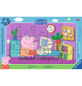 Ravensburger 6123 Puzzle Peppa am Computer 15 Teile