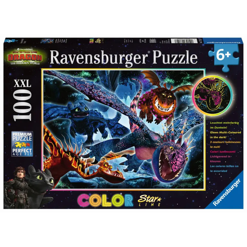 Ravensburger 13710 Puzzle Leuchtende Dragons 100 200 Teile XXL