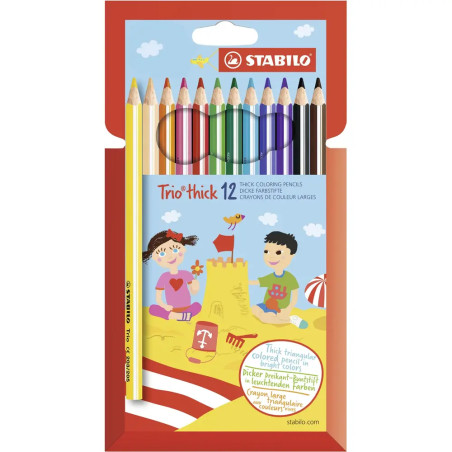Triangular colored pencil STABILO® Trio® dick walletDreikant-Buntstift STABILO® Trio® dick Etui