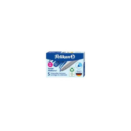 Pelikan Twist® eco Tintenroller-Patronen für Pelikano®/ Twist® , Blau, 5 Stück, Faltschachtel