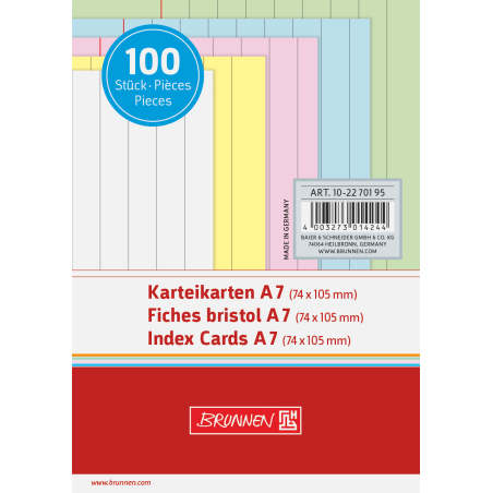 Karteikarte A7 lin sort 100St