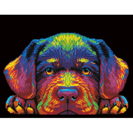 Diamond Painting Neon Hundewelpen