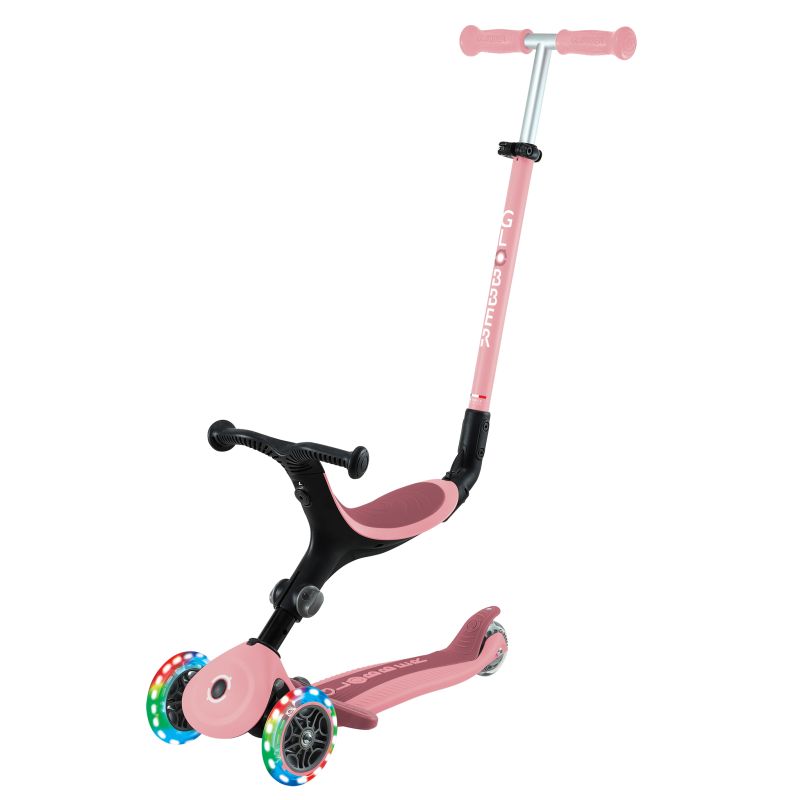 Globber Go-Up Active Lights 360 pastellrosa mit Leuchtroll