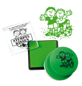 Moosgummi-Stempel mit Stempelkissen, Fritz Flanke