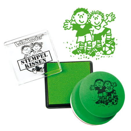 Moosgummi-Stempel mit Stempelkissen, Fritz Flanke