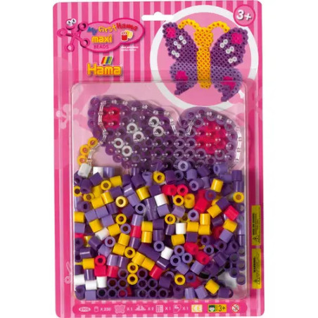Hama® Bügelperlen Maxi - Blisterset Schmetterling - 1 Stiftplatte Schmetterling.