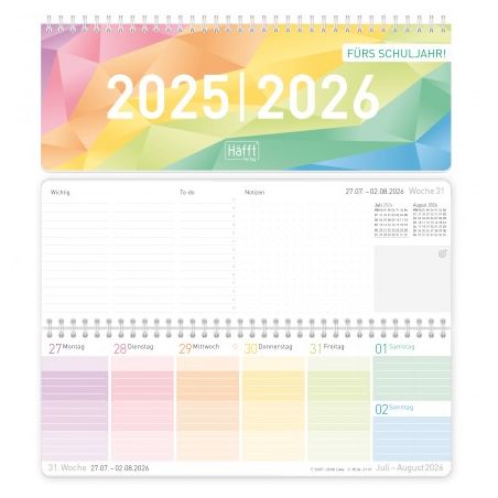 Tischkalender Schuljahr 25/26 Rainbow