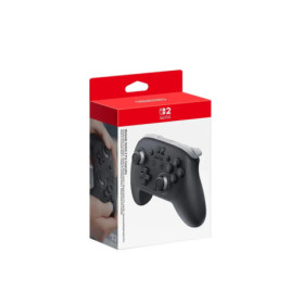 Nintendo Switch Controller in rot-weißer Verpackung mit Abbildung des Controllers und Händen, die ihn halten.