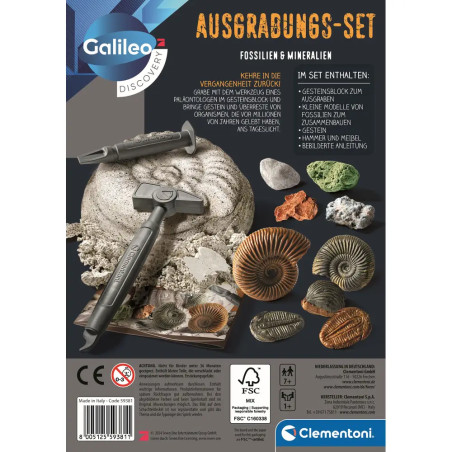Ausgrabungs-Set Fossilien & Mineralien