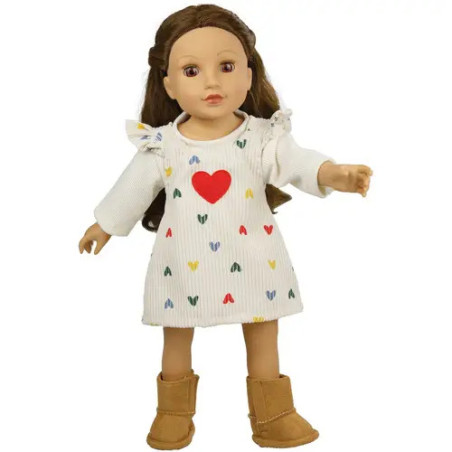 Kordkleid Herz-Konfetti' m.TShirt 35 -45cm