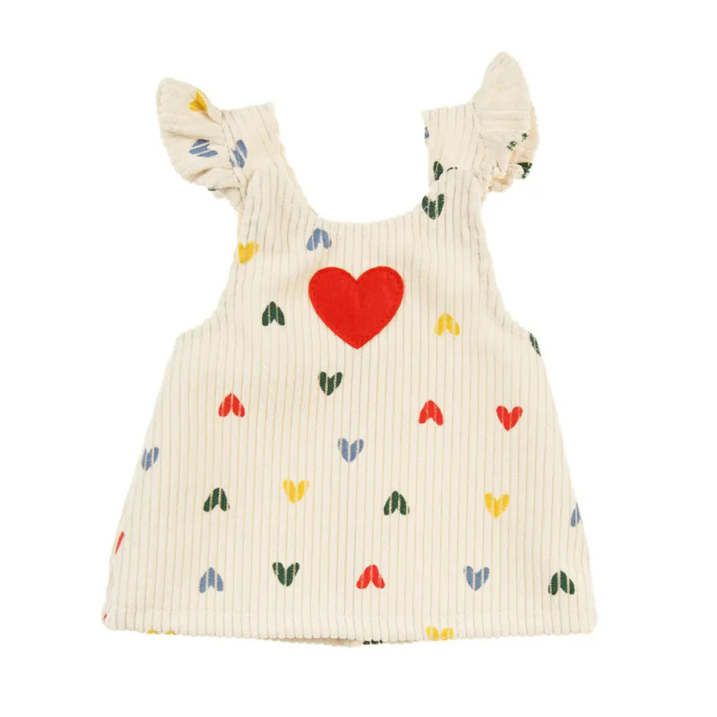 Puppen-Kordkleid ''Herz-Konfetti'' mit T