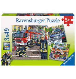 Ravensburger 9335 Puzzle Helfer in der Not 3 X 49 Teile