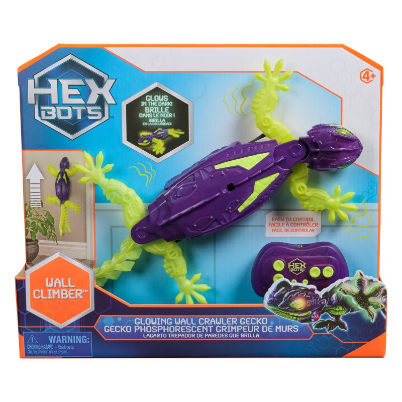 Hexbug Wall Climber Gecko, lila-grün, inkl. Fernbedienung, im Karton. Fernbedienung, im Karton. Für Kinder ab 4 Jahren geeignet.
