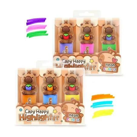 CP HL-5HAPPY CAPY HIGHLIGHTER 3ER-SET, sortiert