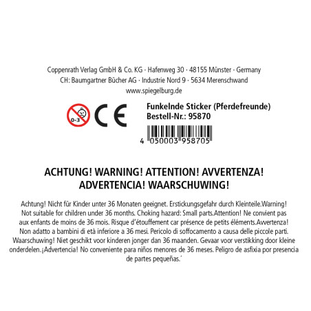 Funkelnde Sticker (Pferdefreunde), sortiert